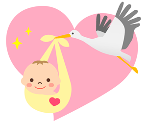 赤ちゃんとコウノトリ